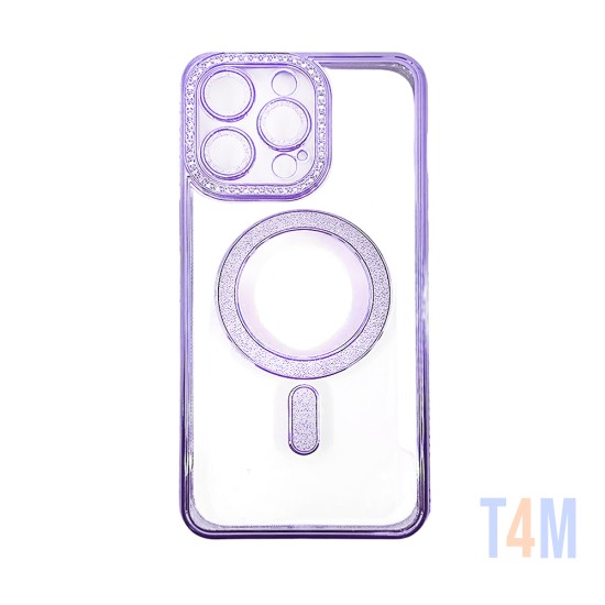 Capa Magnética com Lente de Câmara para Apple iPhone 15 Pro Roxo